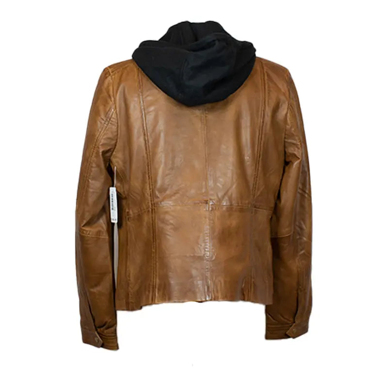 BOL Women's Detachable Hooded Leather Jacket - Fashionable Faux Leather Coat for Fall & Winter - Perfect for Casual Outfits, Streetwear & Outdoor Activities