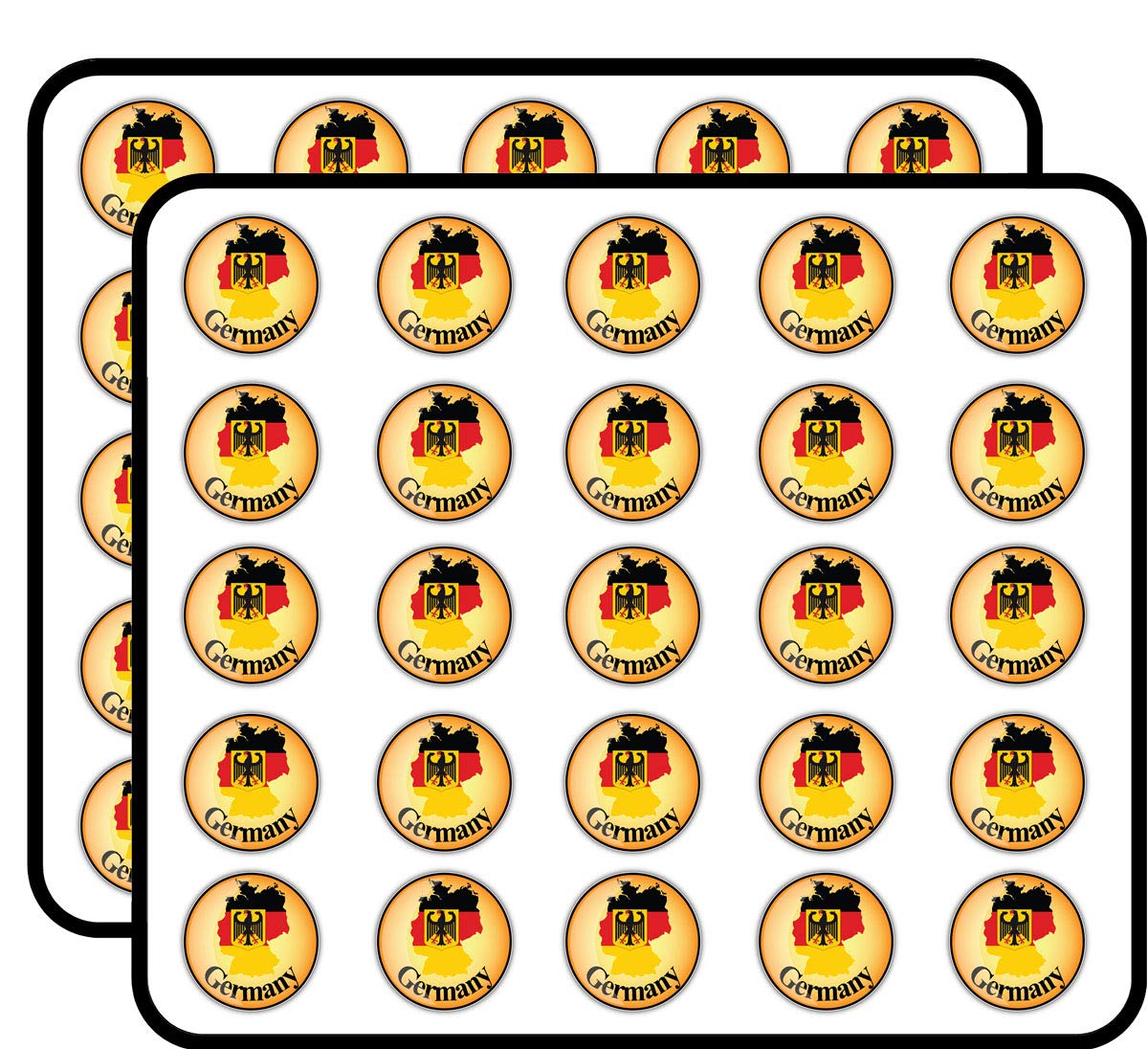 Germany Map Flag Label Stickers - 50 Pack for Scrapbooking, DIY Crafts, Bullet Journals, Calendars & Photo Albums - Perfect for Kids Arts, School Projects & Travel Memory Books