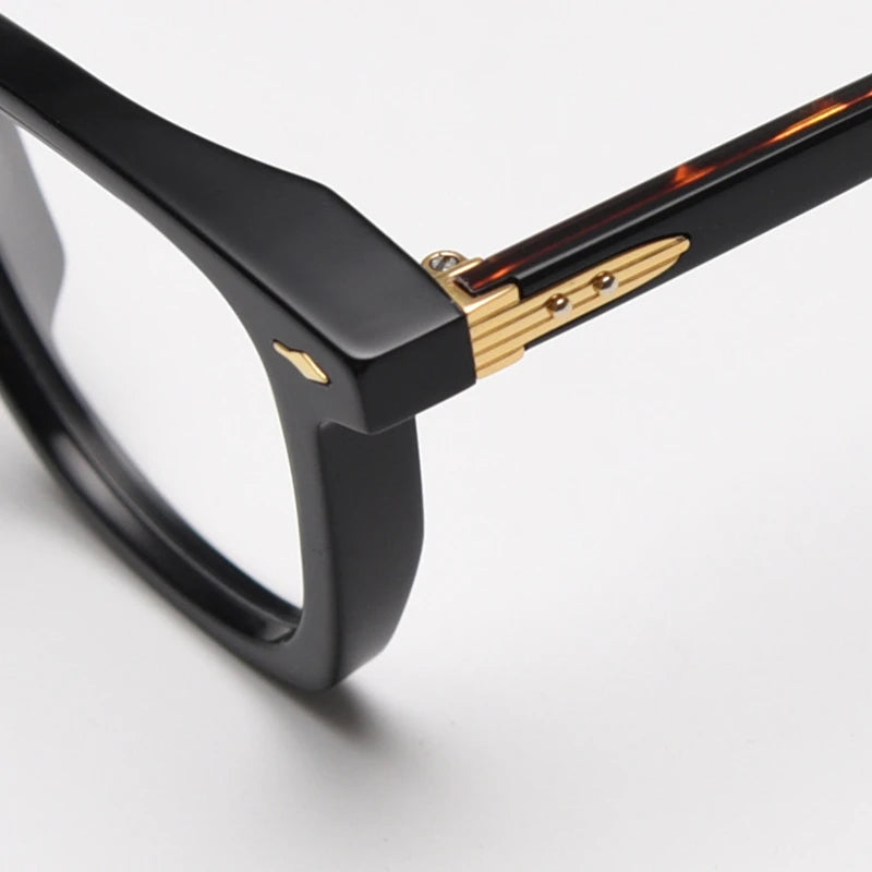 Stylish Black Unisex Acetate Square Eyeglasses Frame 98624 - Perfect for Work, Reading & Fashion Accessories
