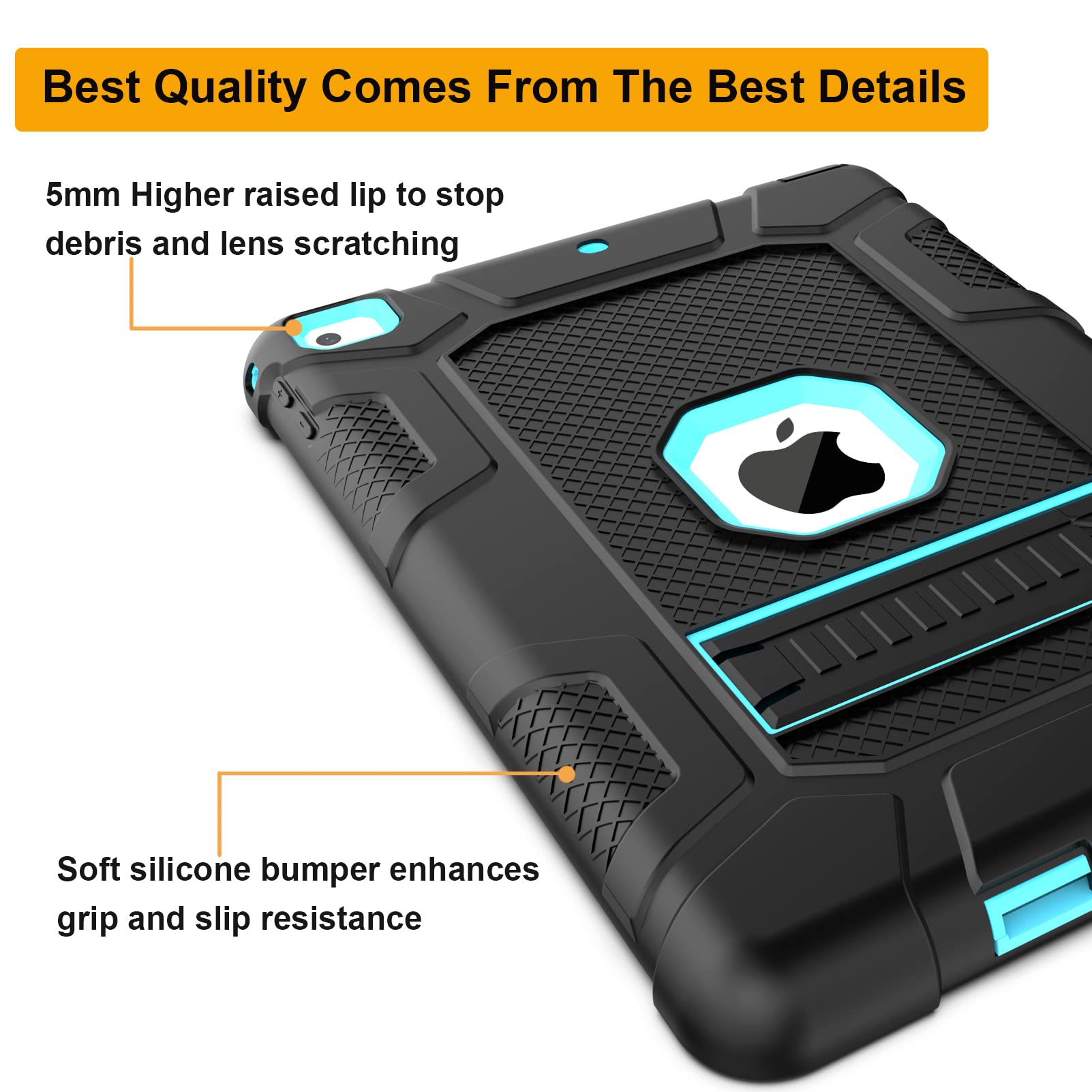 iPad Mini 5 Case & iPad Mini 4 Case - 3-Layer Hybrid Armor Shockproof Rugged Protective Cover with Kickstand for 7.9 Inch iPad Mini (2019/2015 Models) | Perfect for Travel, Work & Outdoor Adventures