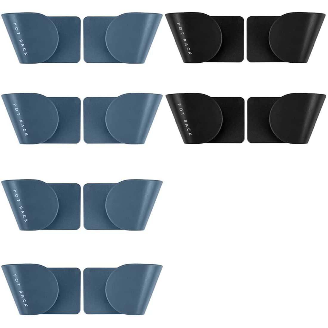 6-Pack Adjustable Wall Mount Pot Lid Organizer - Space Saving Kitchen Cabinet Door Hanger for Pots & Pans - Perfect for Small Kitchens & Apartment Cooking