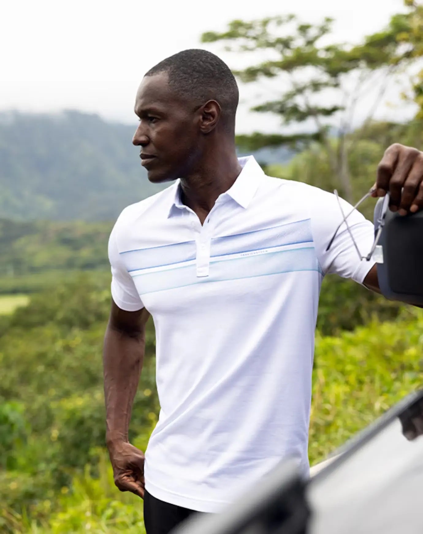 TravisMathew Ocean Time Performance Polo Shirt for Men - Moisture-Wicking, UV Protection & Breathable Fabric - Perfect for Golf, Travel & Casual Wear