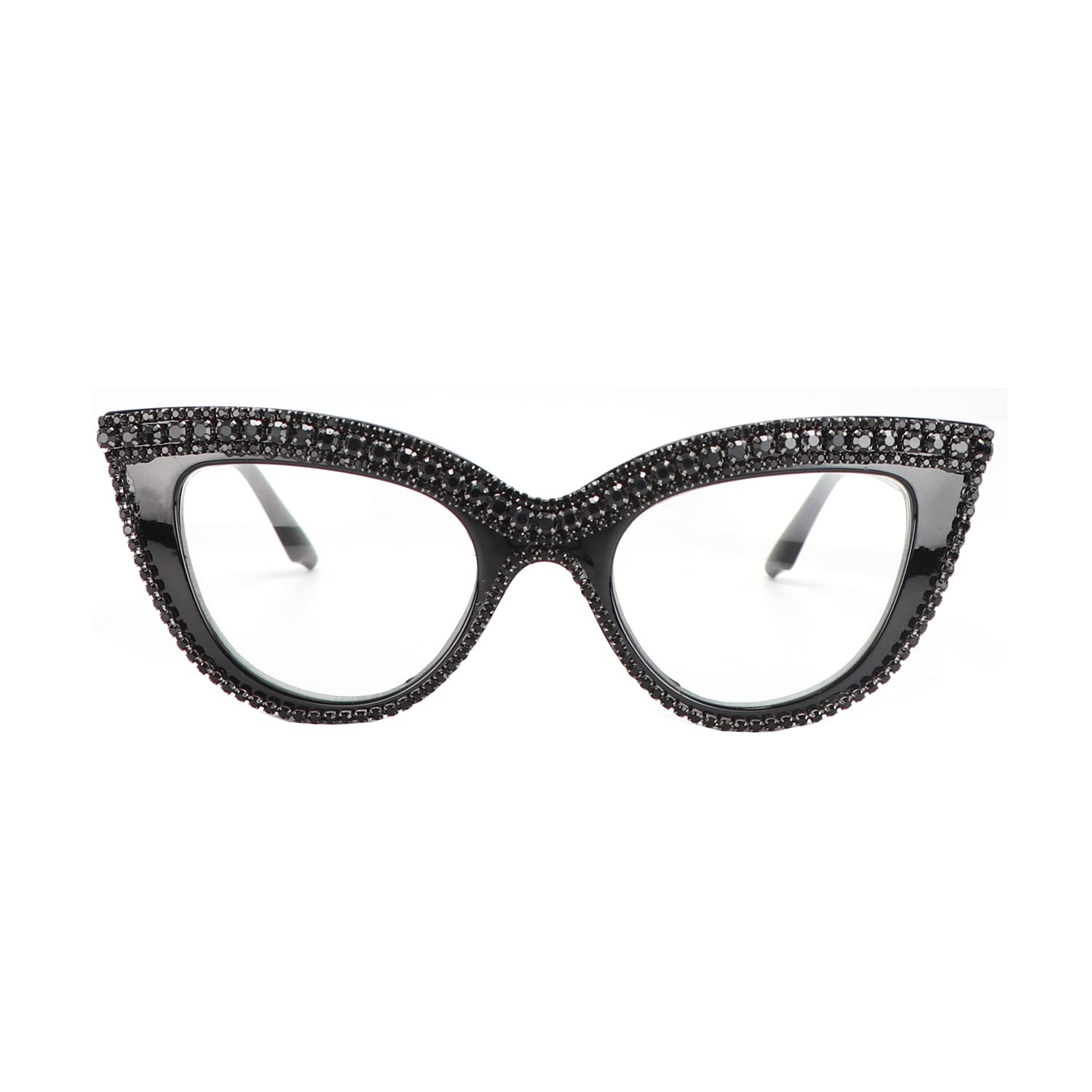 FUPRECIOUS Bling Cat Eye Reading Glasses - Blue Light Blocking for Women, Perfect for Reading & Screen Use