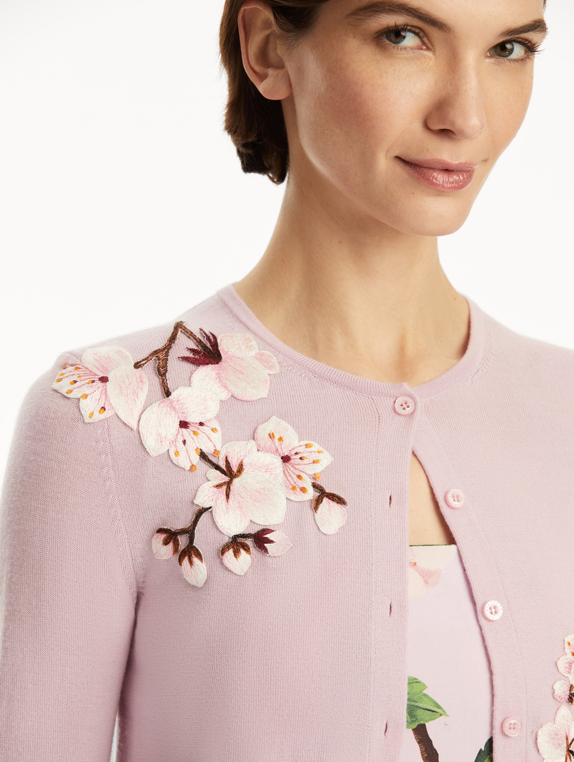Cherry Blossom Embroidered Cardigan for Women - Floral Lace Knit Sweater | Perfect for Spring Outfits & Casual Wear