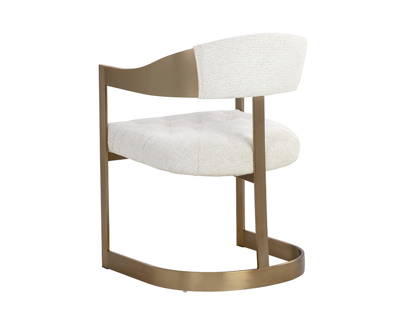 Beaumont Modern Dining Armchair - Upholstered Fabric Seat, Sturdy Wooden Legs - Perfect for Kitchen, Dining Room, Breakfast Nook & Small Space Decor
