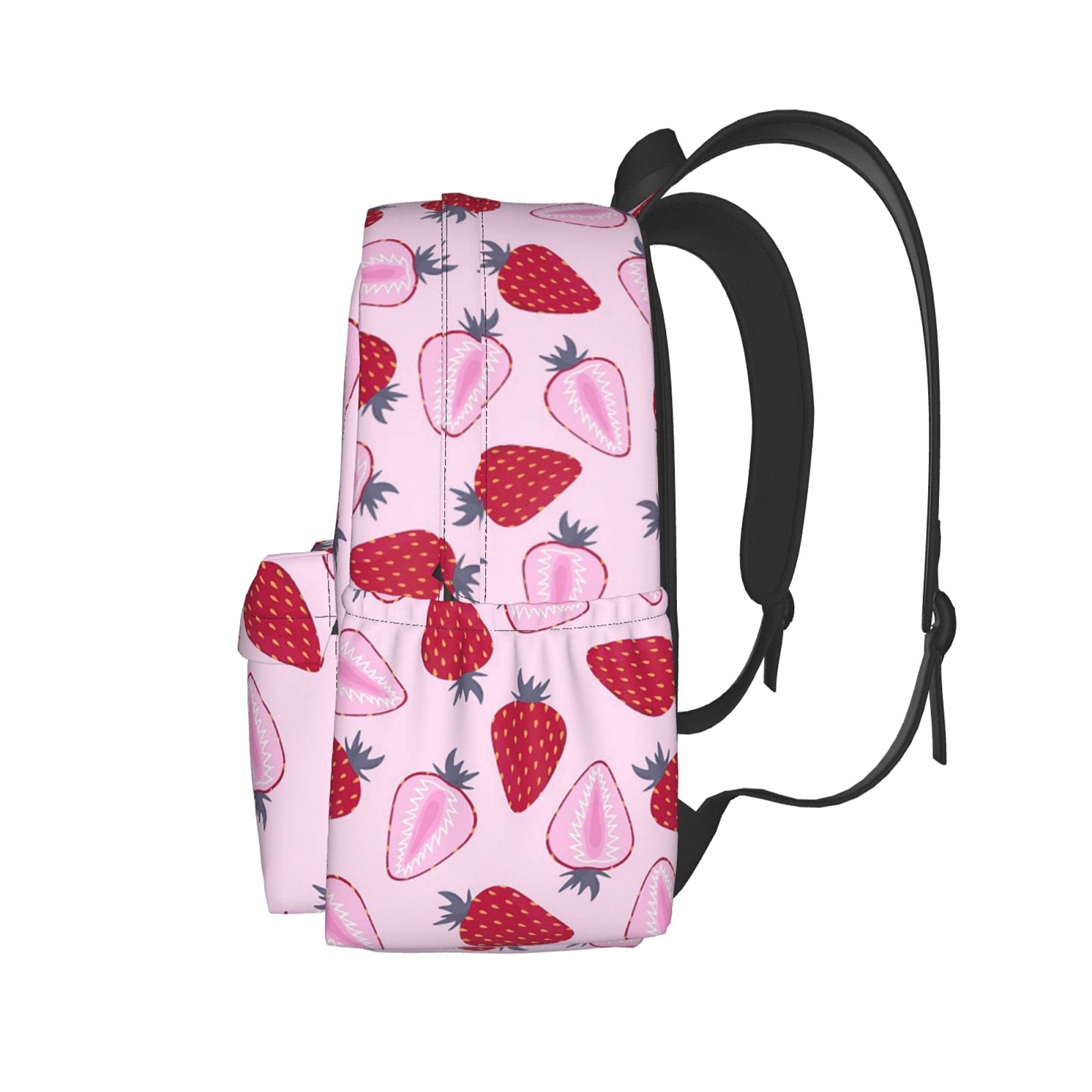 KiuLoam 17 Inch Strawberry Print Laptop Backpack for Women & Teens - Waterproof School Backpack, College Bookbag, Travel Daypack & Work Commuter Shoulder Bag