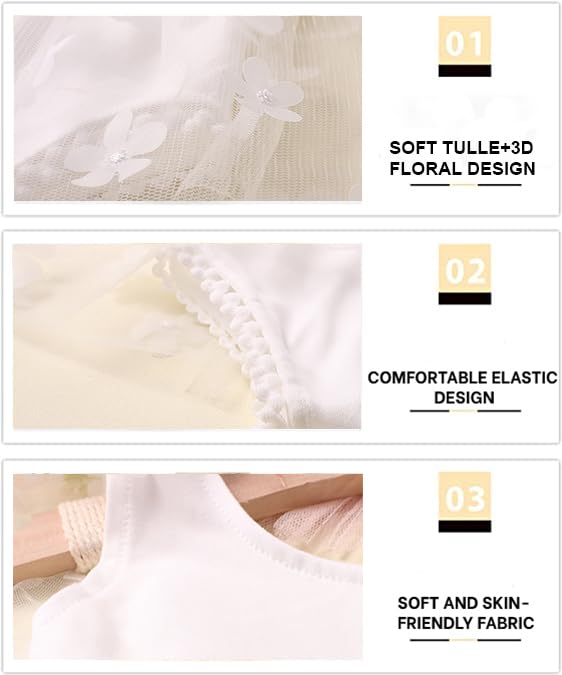 Ylsteed Newborn Photography Outfits for Girls - Lace Romper with Headband, Baby Photo Shoot Props, Infant Photoshoot Clothes - Perfect for Newborn Portraits, Christening, and First Birthday Photos