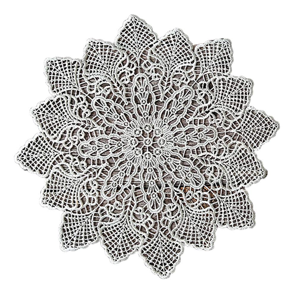Handmade Crochet Cotton Lace Table Placemats & Coasters Set - Elegant White Doilies for Sofa, Dining Table, and Home Decor | Perfect for Living Room, Tea Party, and Wedding Decorations