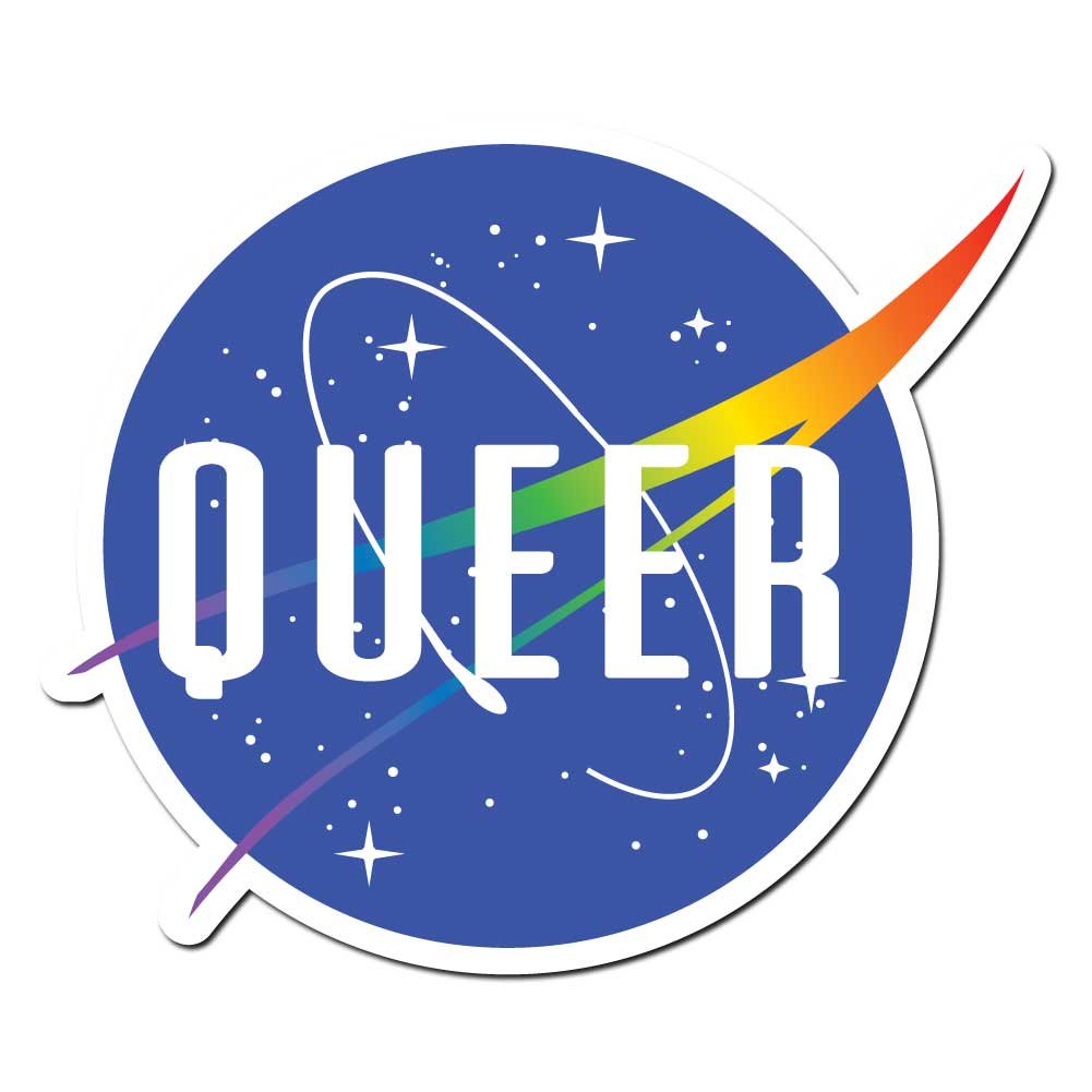 Space Queer LGBT Pride Vinyl Decal - 4 Inch Full Color Sticker for Cars, Laptops, Windows & Home Decor | Waterproof Indoor & Outdoor Use | Perfect for Pride Month, LGBTQ Support & Personal Expression
