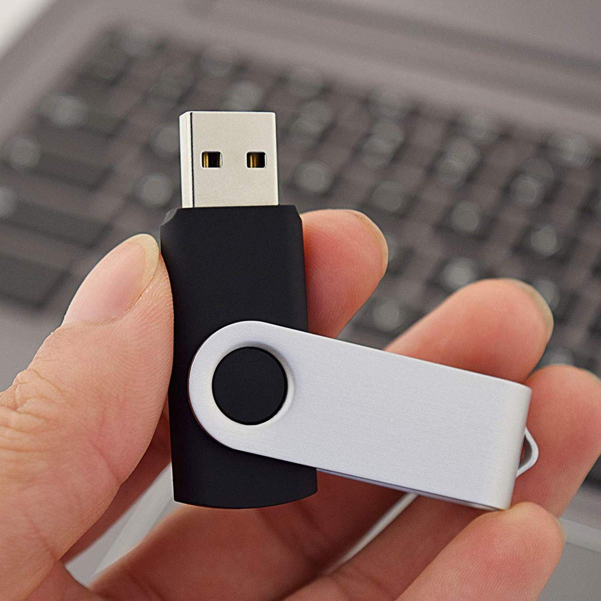Aiibe 16GB USB 2.0 Flash Drive 20 Pack - Bulk Thumb Drives for Data Storage, File Transfer, Backup - Perfect for School, Office, Business, Events & Promotions (16GB, Black)