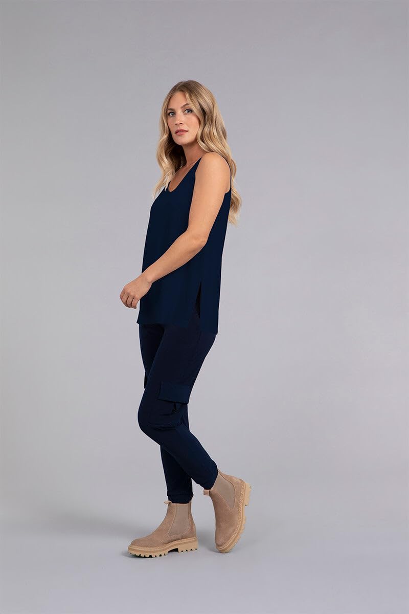 Women's Sleeveless Relaxed Fit Tank Top - Size 6 Navy Blue | Casual Summer Wear, Gym Workout, Layering Essential