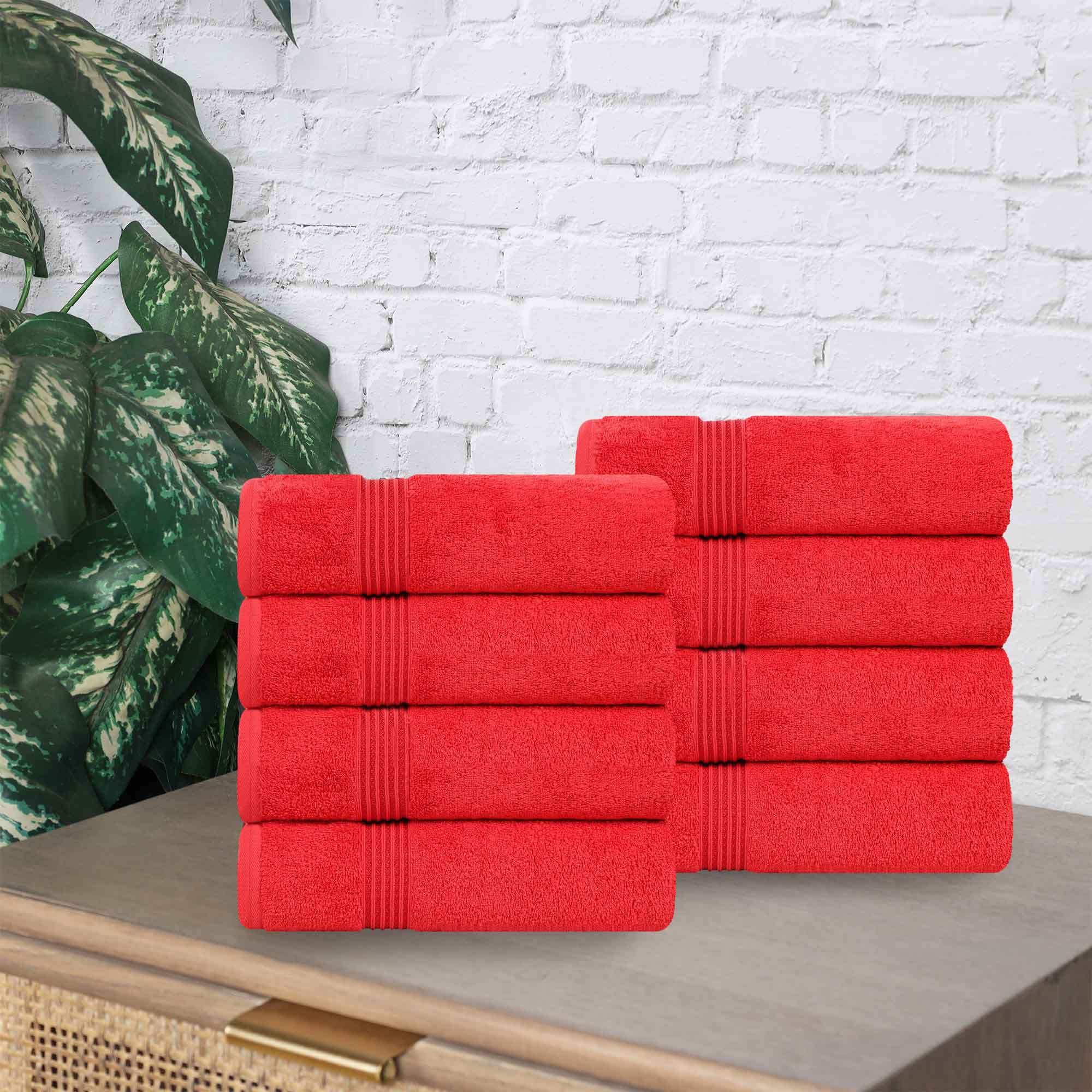 Premium Egyptian Cotton Hand Towels - Ultra Soft & Highly Absorbent Bath Towel Set of 8 for Bathroom, Spa & Guest Use