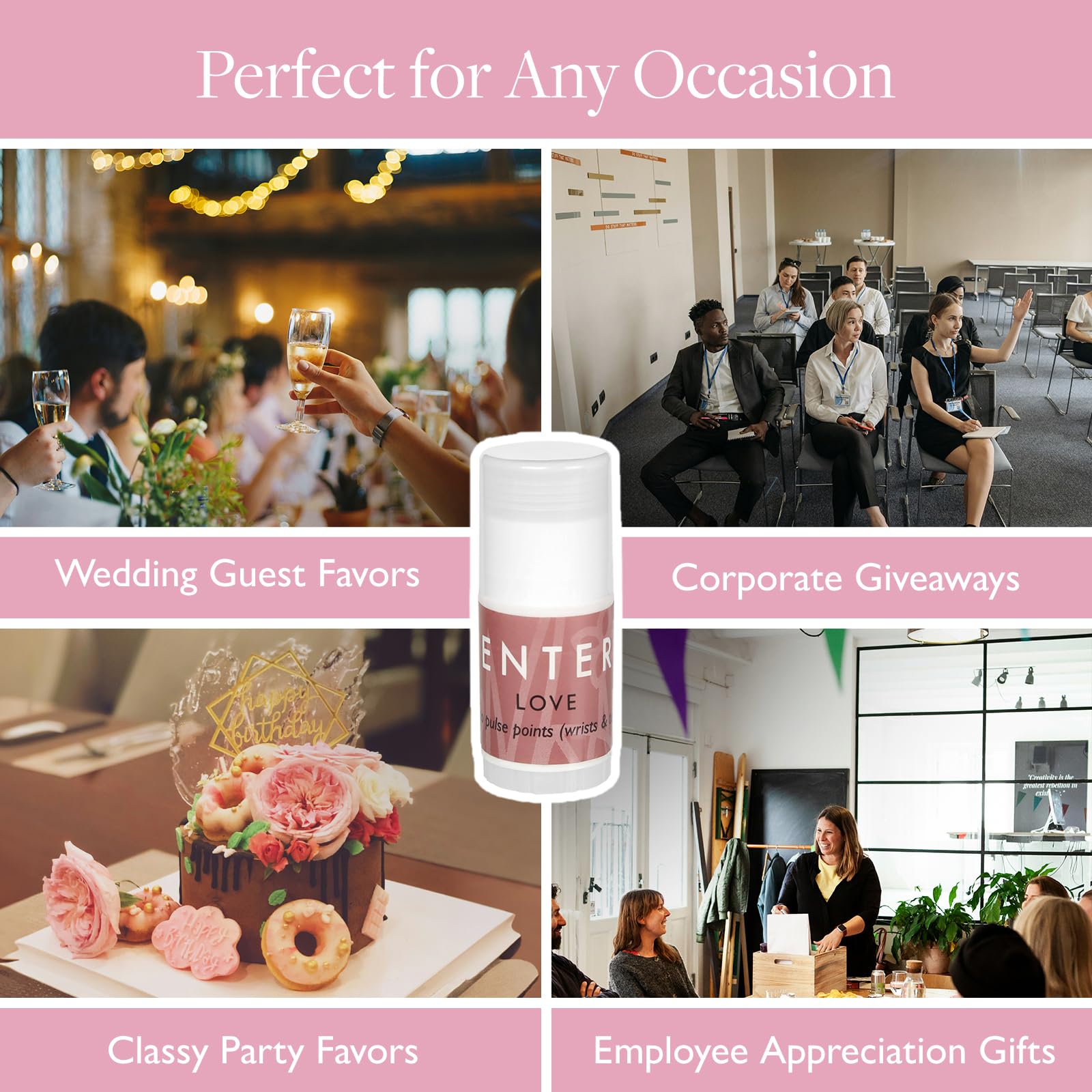 Scentered Aromatherapy Balms Gift Set - 30 Mini Essential Oil Balms (Rose, Patchouli & Cedarwood) for Wedding Favors, Corporate Gifts & Employee Appreciation - Perfect for Stress Relief, Spa Days & Self-Care Moments