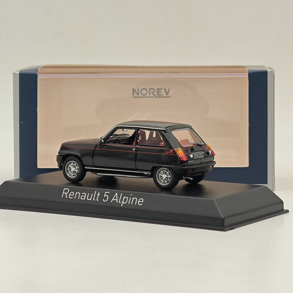 1/43 Scale Norev Renault 5 Alpine 1977 Diecast Model Car - Limited Edition Black Collector's Item for Display & Racing Enthusiasts