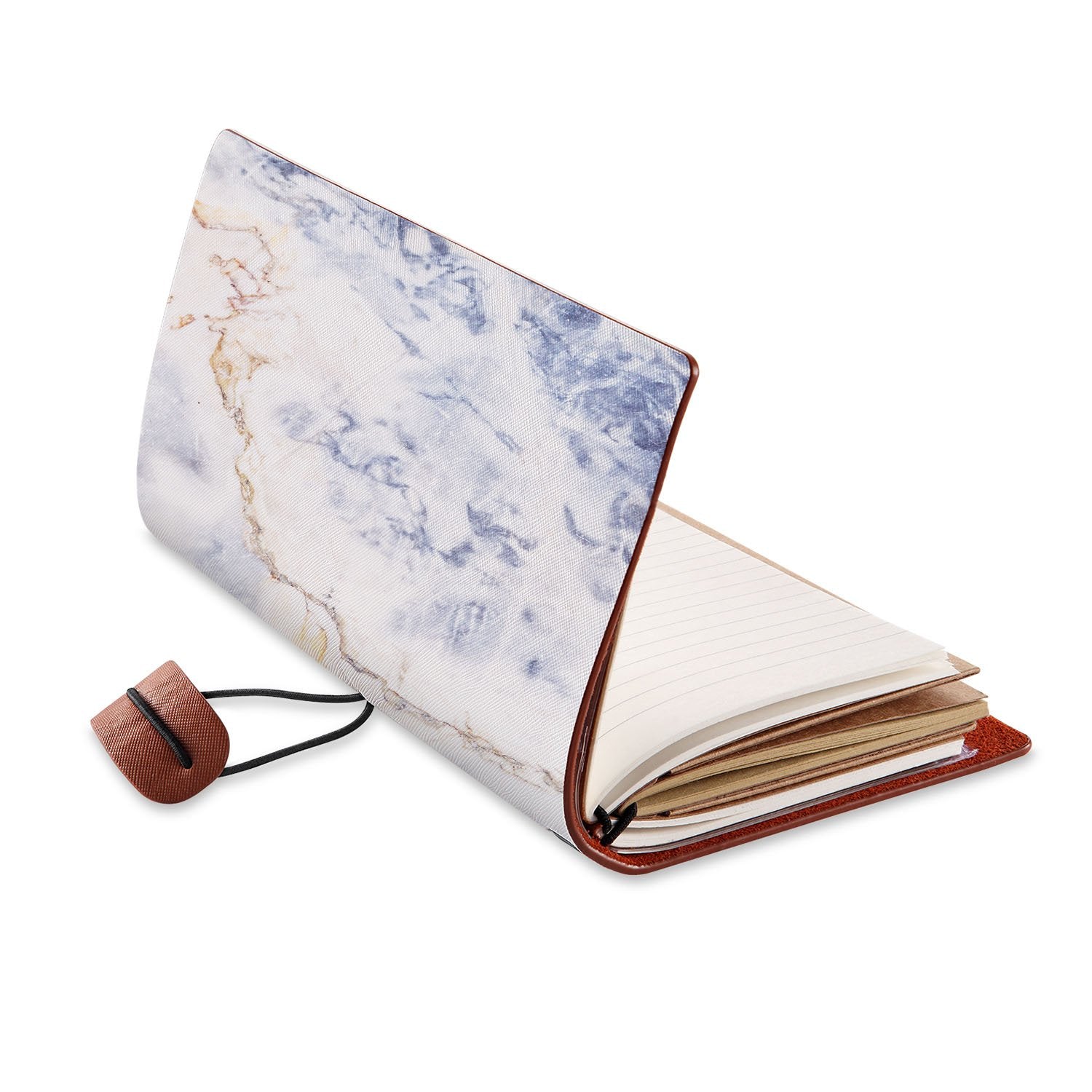 Premium Marble Traveler's Notebook - Leather Journal for Writing & Sketching | Perfect Gift for Travelers, Writers & Artists | Use for Daily Planning, Creative Journaling & Adventure Memories