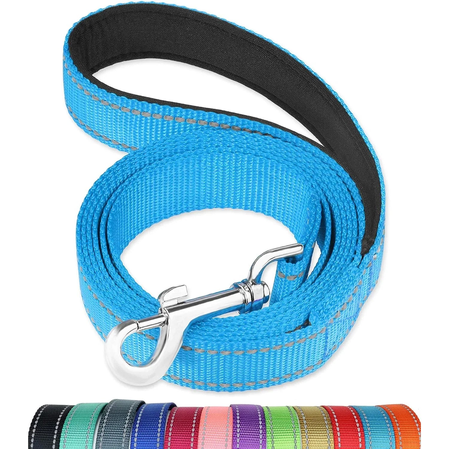Reflective Dog Leash with Soft Padded Handle - Safe & Comfortable Walking Accessory for Small & Medium Dogs - Perfect for Night Walks, Jogging, and Outdoor Adventures
