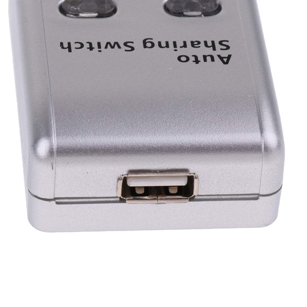 2-Port USB 2.0 Auto Sharing Switch Hub - Printer Scanner Sharing Device for Multiple Computers | Home Office & Small Business Use