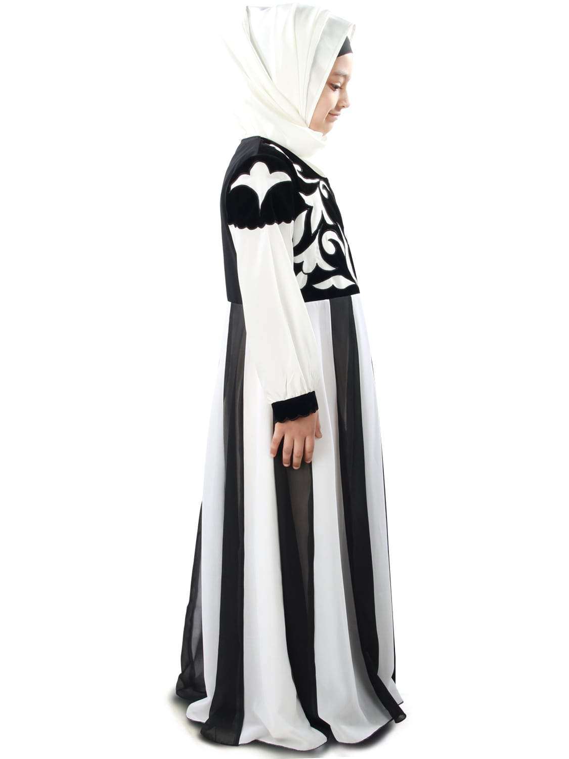 Shurafa Girls Islamic Abaya Dress for Kids - Modest Prayer Outfit for School & Special Occasions