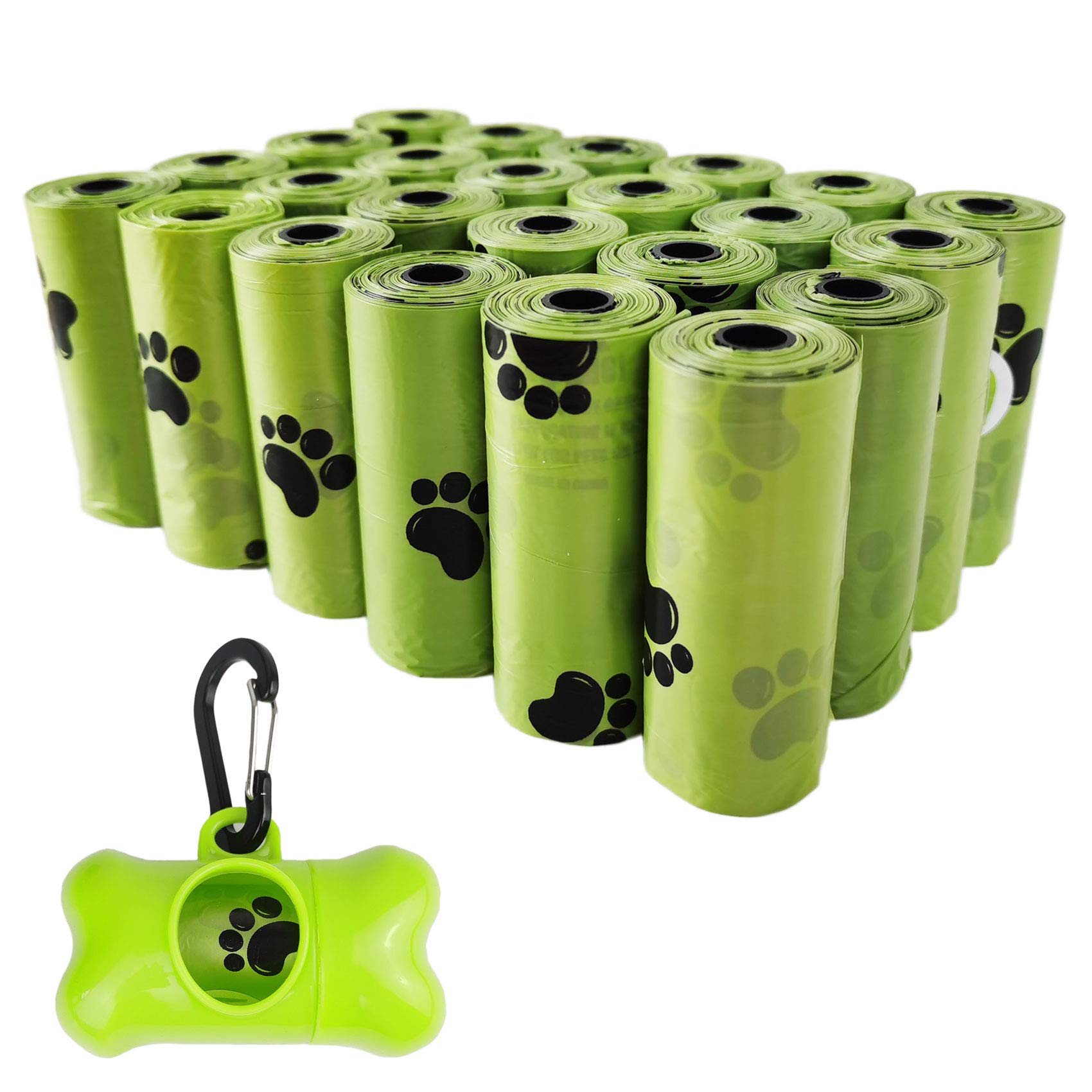Eco-Friendly Dog Poop Bags with Dispenser & Leash Clip - 360 Biodegradable Waste Bags (24 Rolls) for Easy Cleanup During Walks, Park Visits & Travel