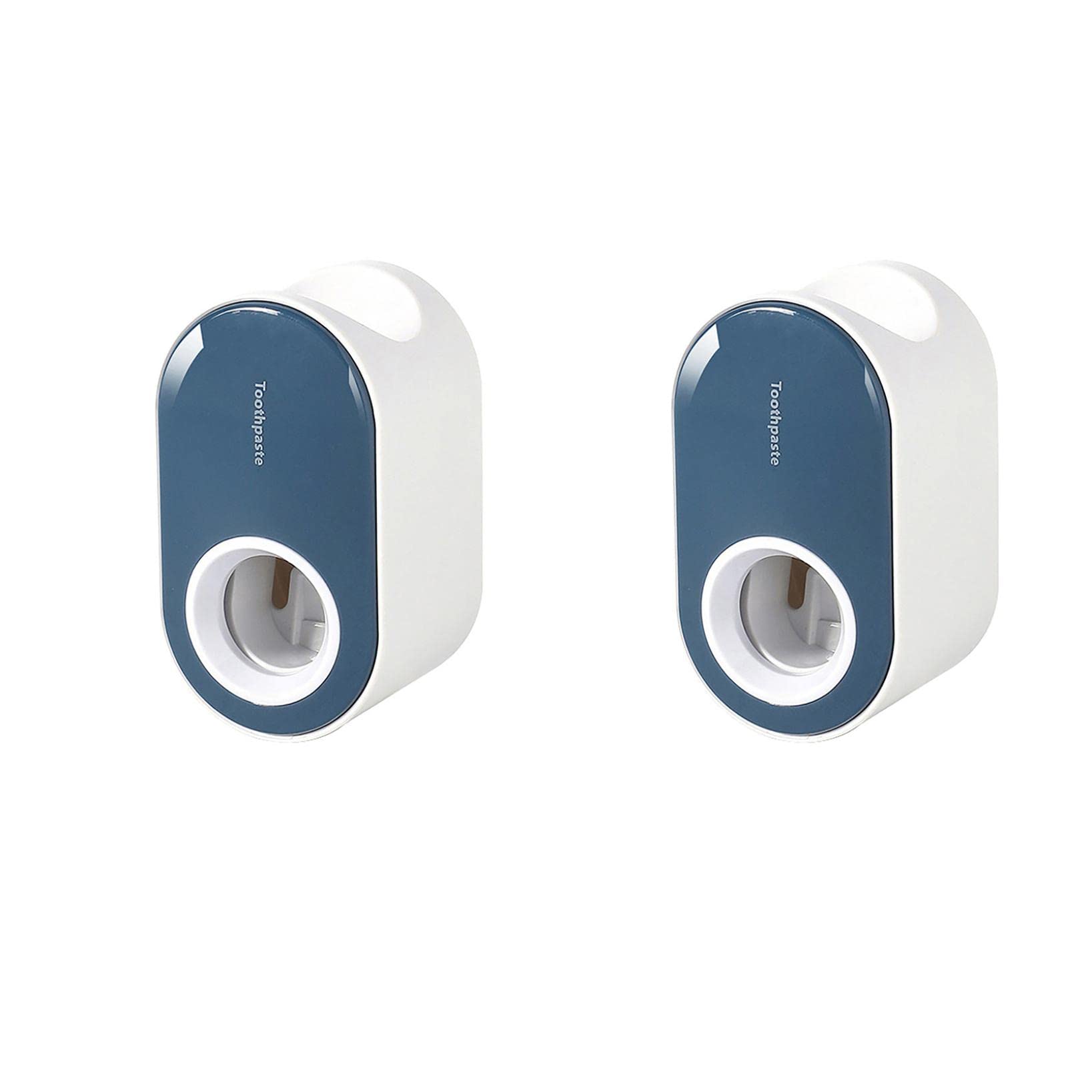 CrazyPig 2-Pack Automatic Toothpaste Dispenser - Wall Mounted Hands-Free Toothpaste Squeezer for Kids & Adults - Perfect for Bathroom, Shower & Washroom Organization (Blue) - Ideal for Family Homes & Travel