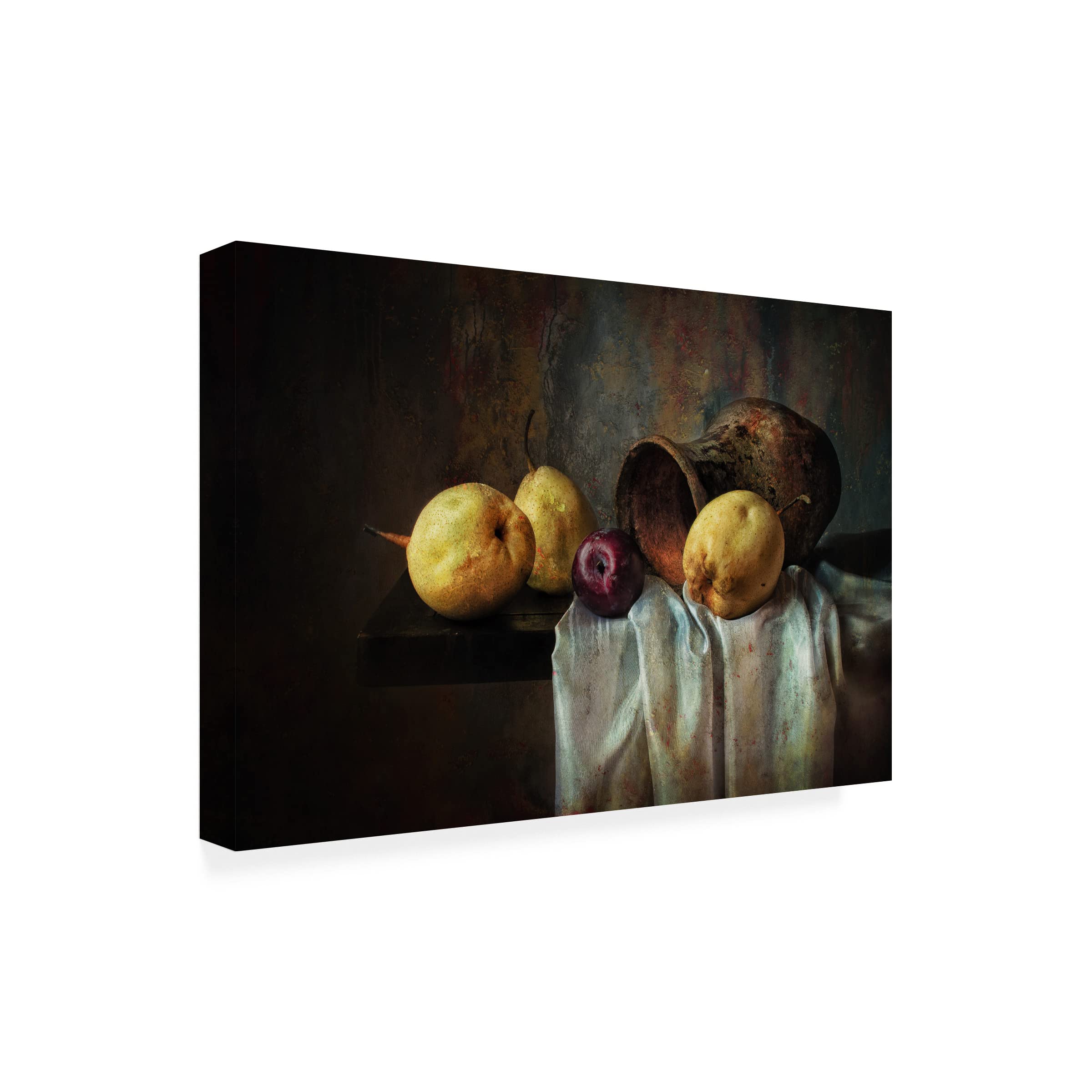 Anna Petina 'Sketch With Pears' Framed Canvas Wall Art Print - Modern Home Decor for Living Room, Bedroom & Office