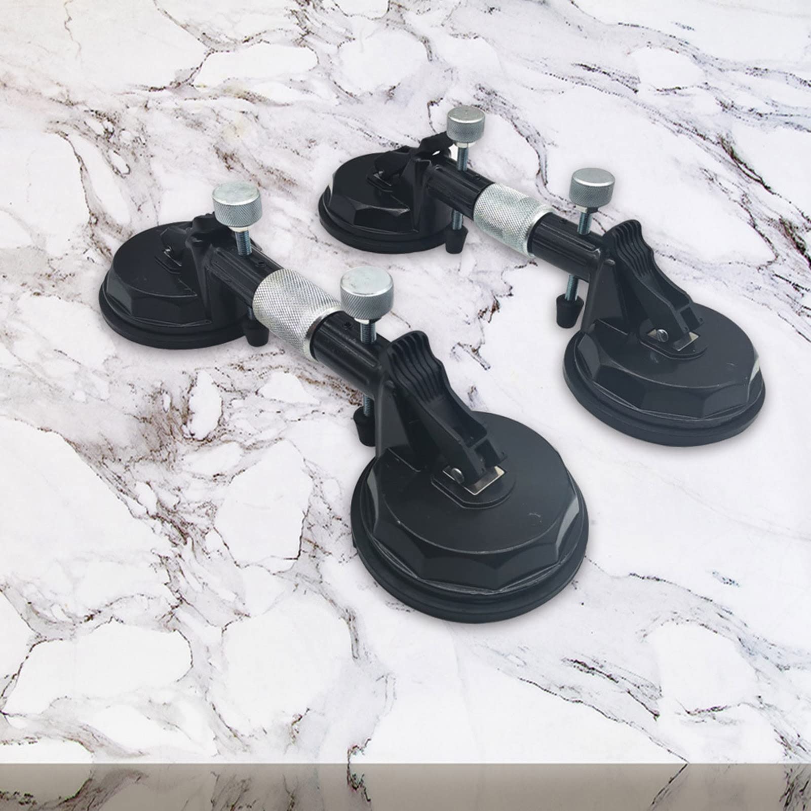 Professional Adjustable Glass Suction Cup Tile Leveling System - 2PCS Stone Seam Setter for Countertop Installation | Perfect for Joining, Leveling & Vibrating Tiles in Kitchen, Bathroom & Floor Renovations