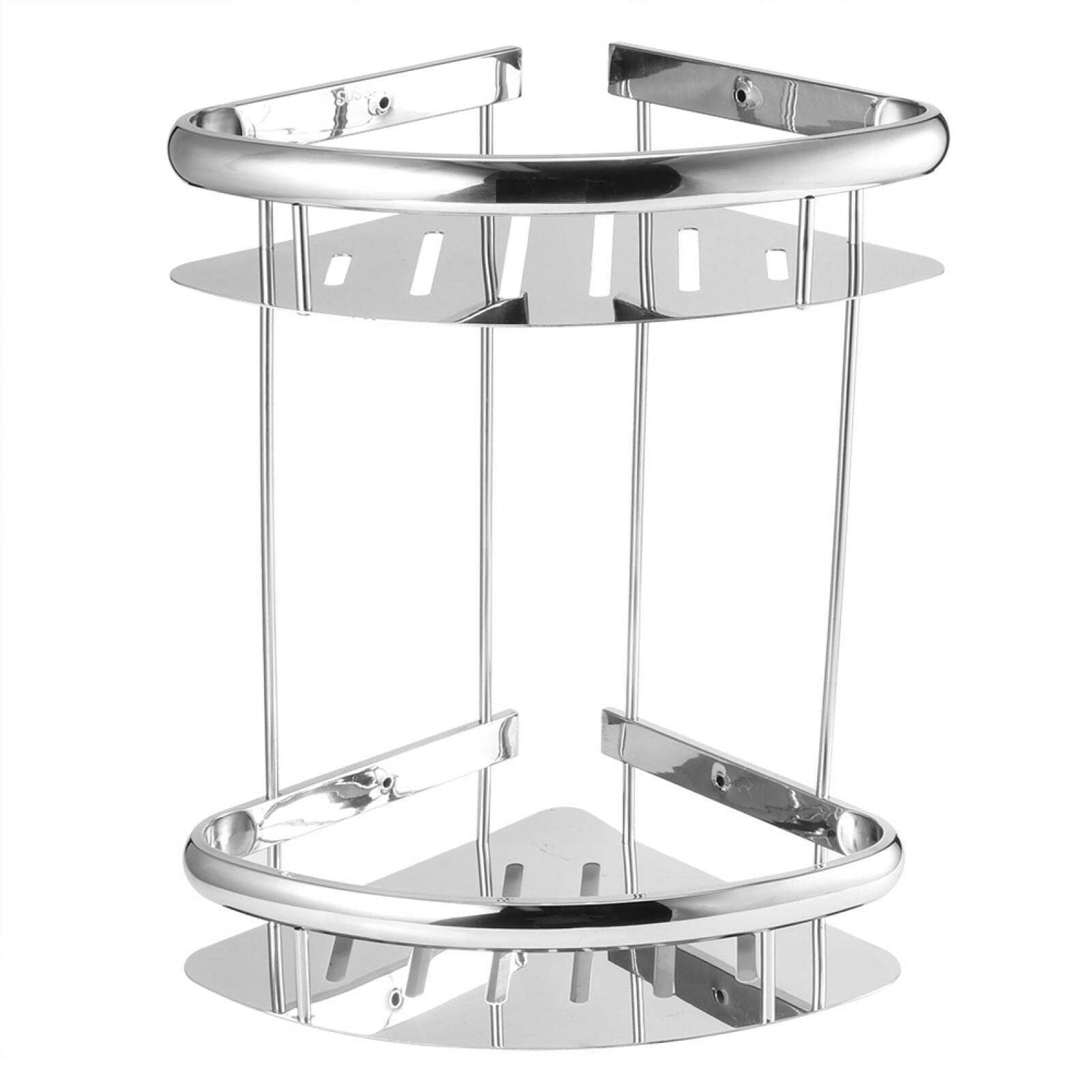 2-Tier Triangular Shower Caddy - Bathroom Corner Shelf Organizer with Rustproof Design | Space-Saving Shower Storage for Bath Essentials, Toiletries & Beauty Products | Perfect for Small Bathrooms, Apartments & Dorm Showers