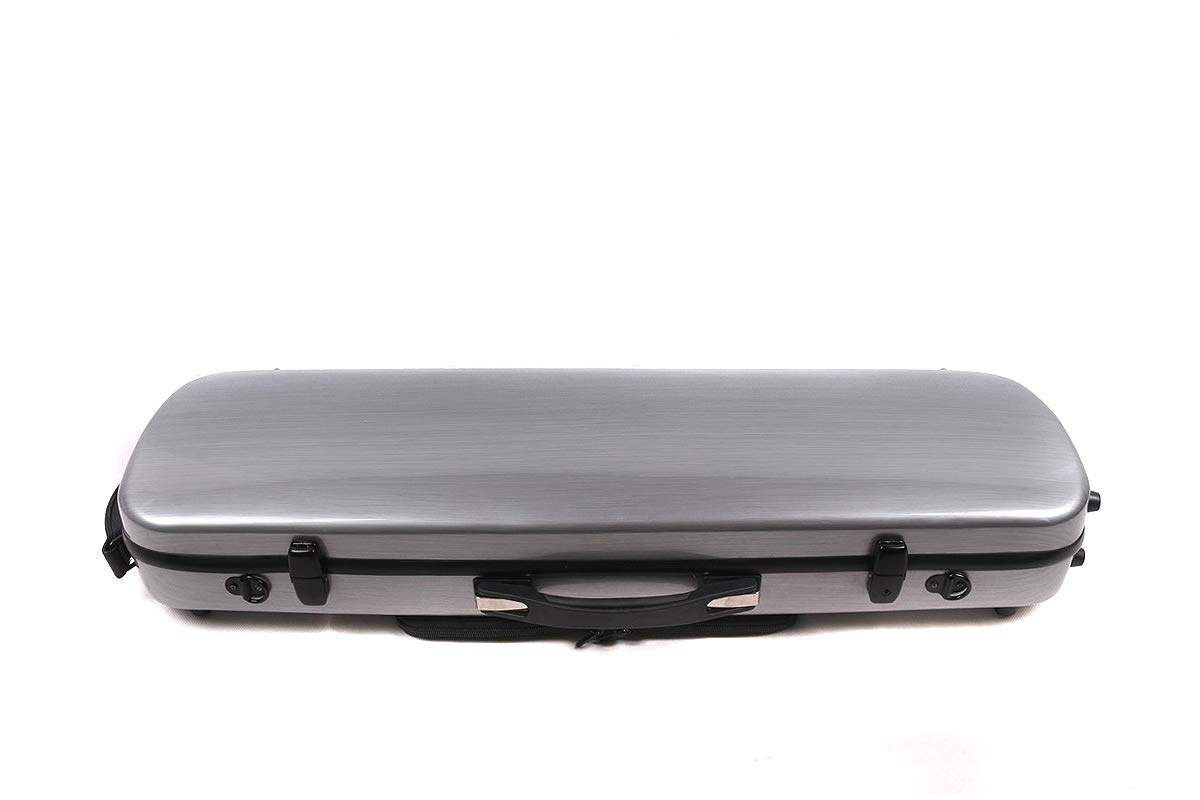 Yinfente 4/4 Full Size Carbon Fiber Violin Case - Oblong Shape with Music Sheet Bag, Adjustable Backstrap & Hygrometer - Lightweight Portable Violin Storage for Professional Musicians & Students - Perfect for Travel, Performances & Practice Sessions