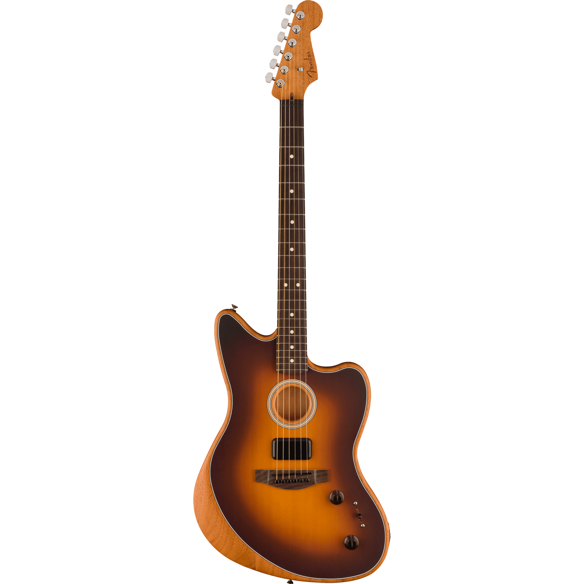 Fender Acoustasonic Player Jazzmaster Hybrid Acoustic-Electric Guitar - 2-Color Sunburst Finish | Perfect for Stage Performances, Studio Recording & Traveling Musicians