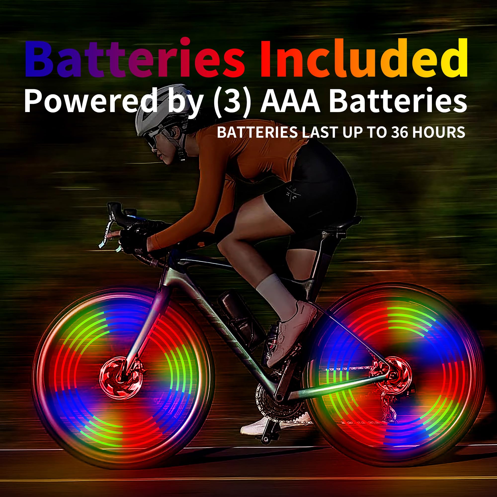 Ultra Bright LED Bike Wheel Lights - Waterproof Bicycle Spoke Lights with Batteries Included (2 Wheel Packs, 6 Color Changing Light Strips) - Perfect Gift for Kids, Teens, Boys & Girls - Ideal for Night Cycling, Safety & Fun Rides