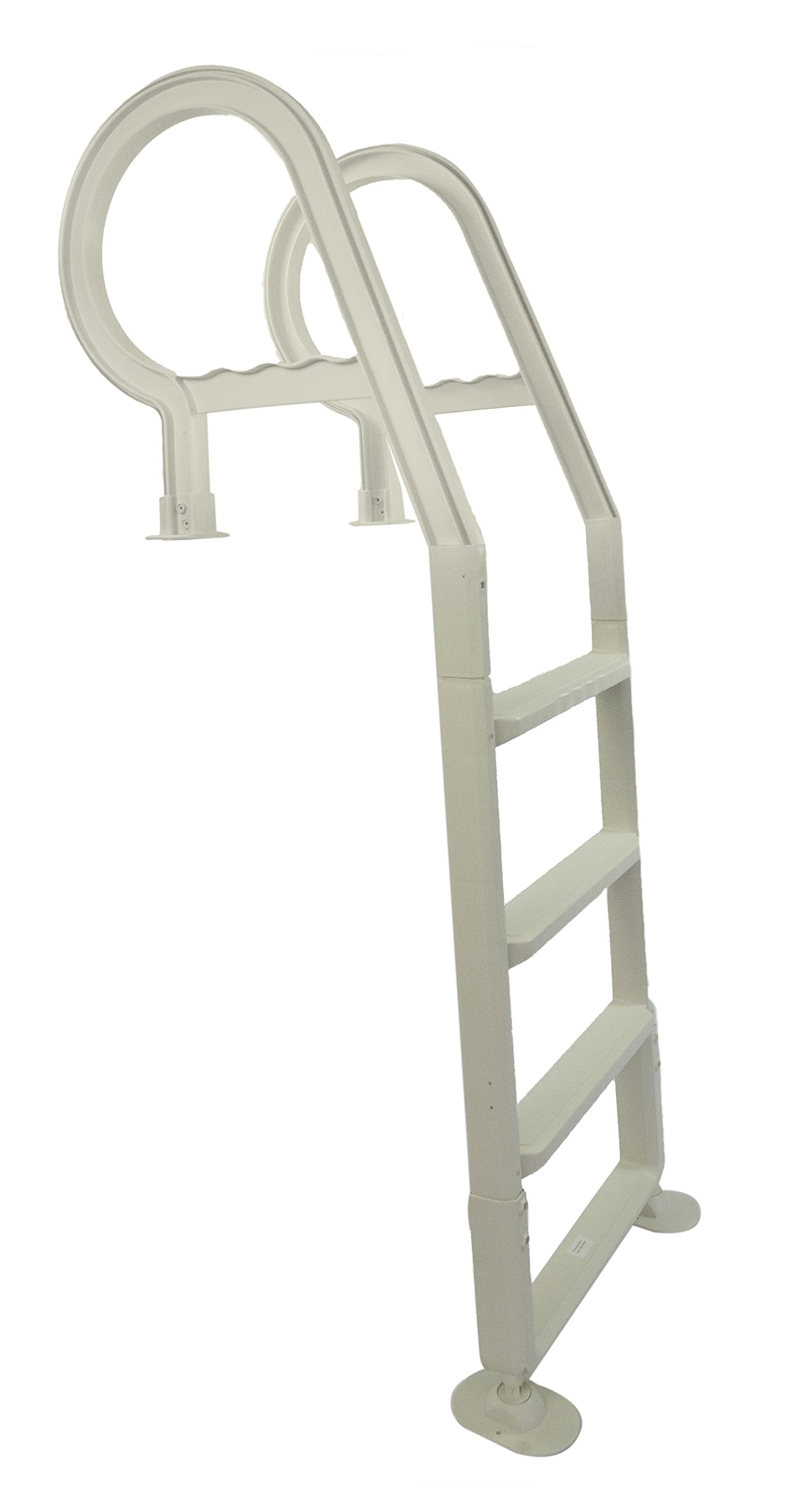Adjustable Above Ground Pool Ladder for Inground Pools - Champlain Plastics Heavy Duty Safety Steps (Up to 54