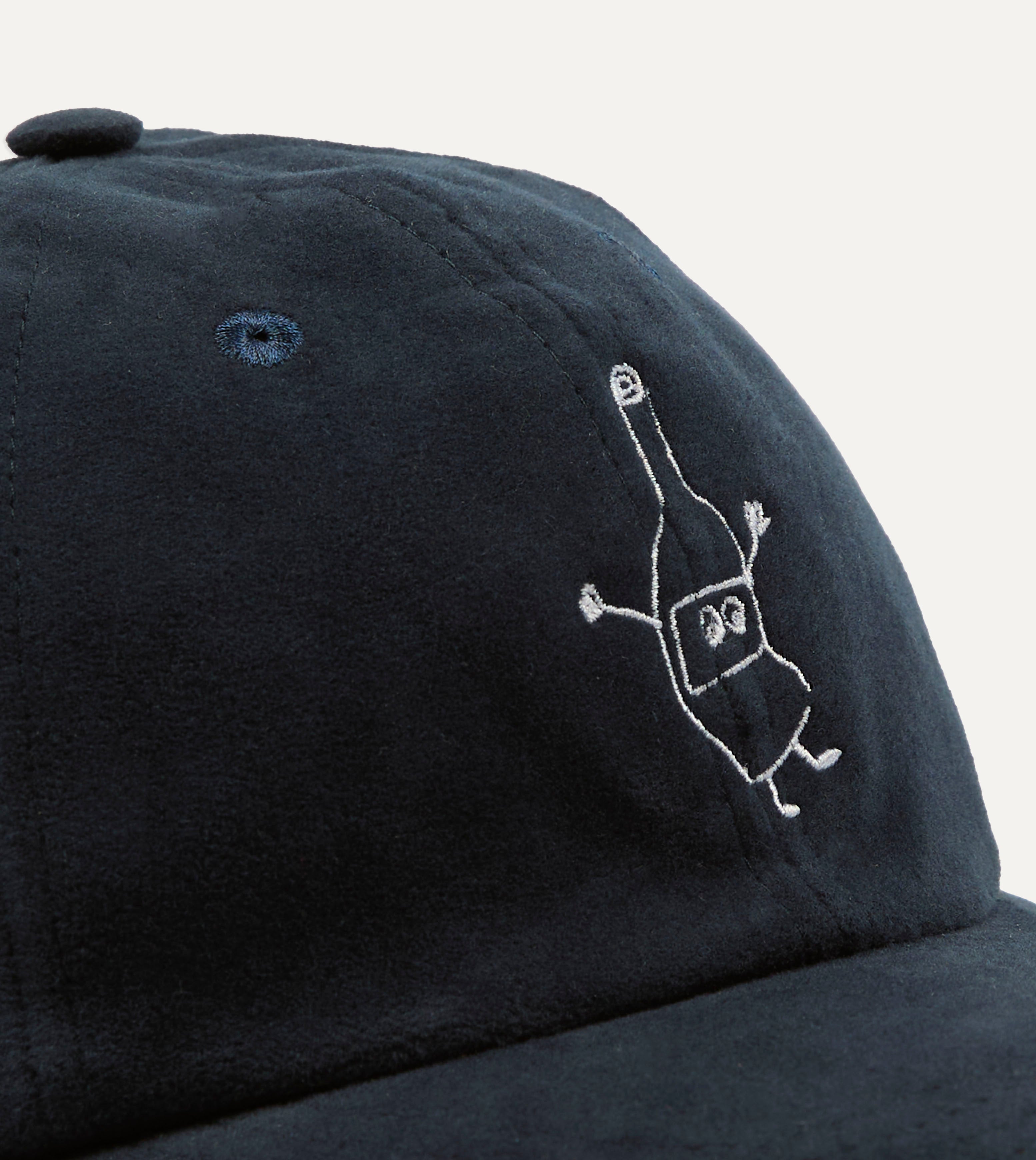 Drake's Navy Blue Moleskin Baseball Cap - Classic Kennedy Style for Men | Perfect for Casual Wear, Outdoor Activities & Sports Fans