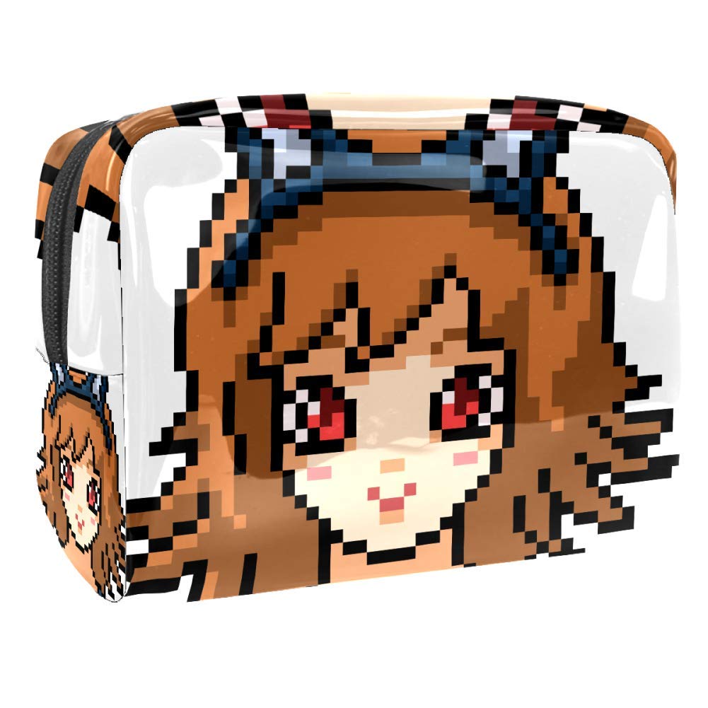 Portable Makeup Bag with Zipper - Travel Toiletry Organizer for Women | Waterproof Cosmetic Pouch | Anime Girl Design | Perfect for Travel, Gym & Daily Use