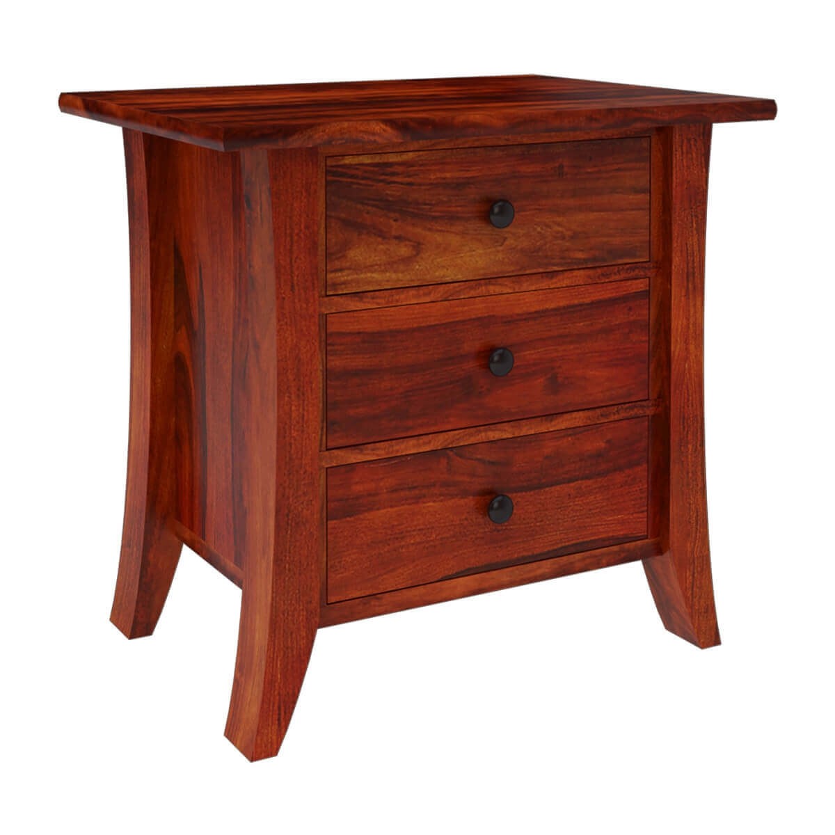 Modern Solid Wood 3-Drawer Nightstand with Sleek Design - Perfect for Bedroom, Living Room & Small Spaces - Georgia Home Decor