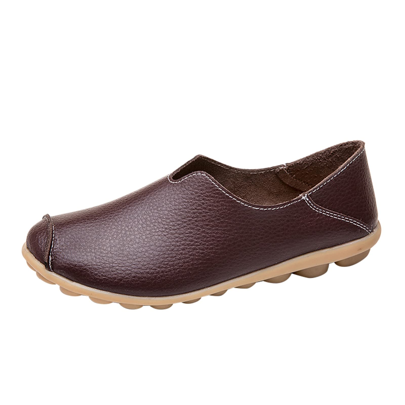 Women's Slip-On Walking Shoes - Fashion Sneakers for Work & Casual Wear - Flat Comfortable Shoes in Solid Colors - Perfect for Office, Travel & Everyday Use