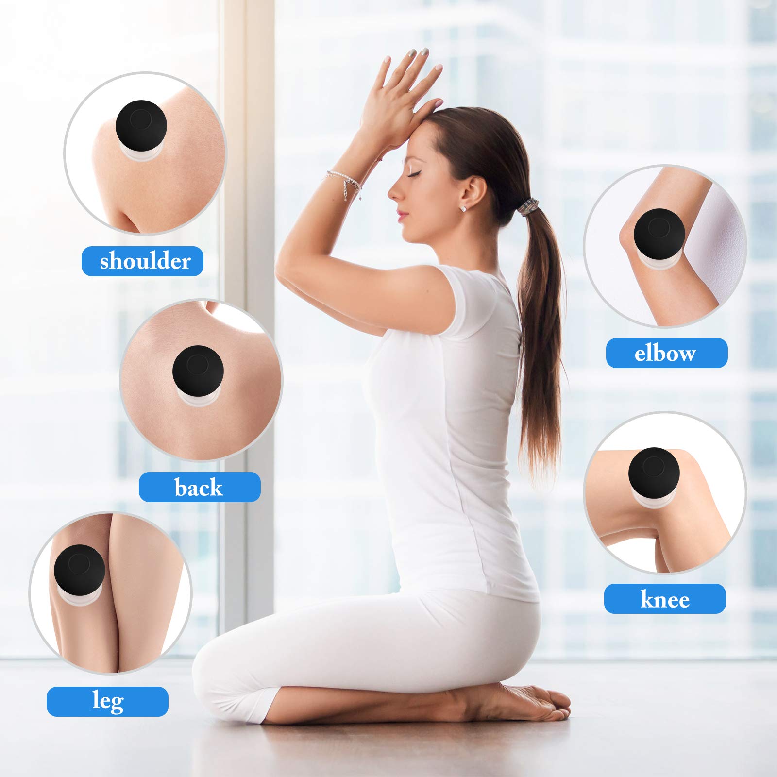 4-Piece Glass Cupping Therapy Set with Silicone Rims - Vacuum Suction Massage Cups for Body, Face, Leg, Arm, Back & Shoulder Pain Relief - Black - Perfect for Home Spa, Physical Therapy & Muscle Recovery