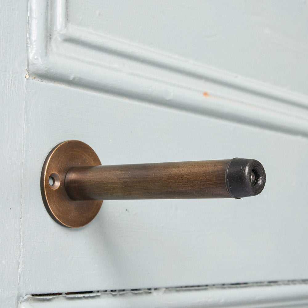 Vintage Distressed Antique Brass Door Stopper - Heavy Duty Door Stop with Projection Design for Home, Office & Hotel Use - Rustic Home Decor Accessory for Interior Doors