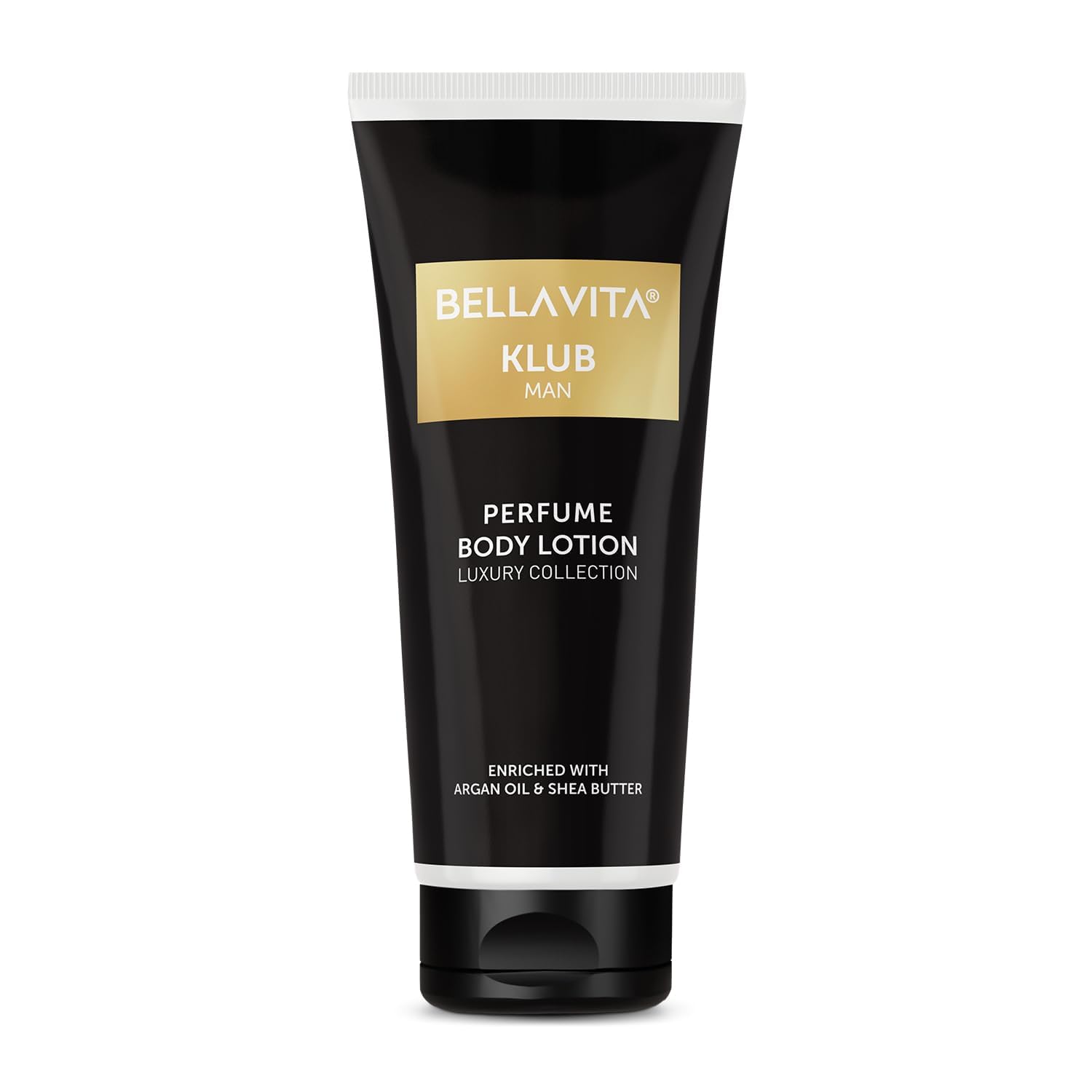 Bella Vita Luxury KLUB Men's Body Perfume Lotion - Hydrating & Nourishing with Argan Oil & Shea Butter (200ml) for Soft, Supple & Healthy Skin | Perfect for Daily Moisturizing & Post-Shave Care