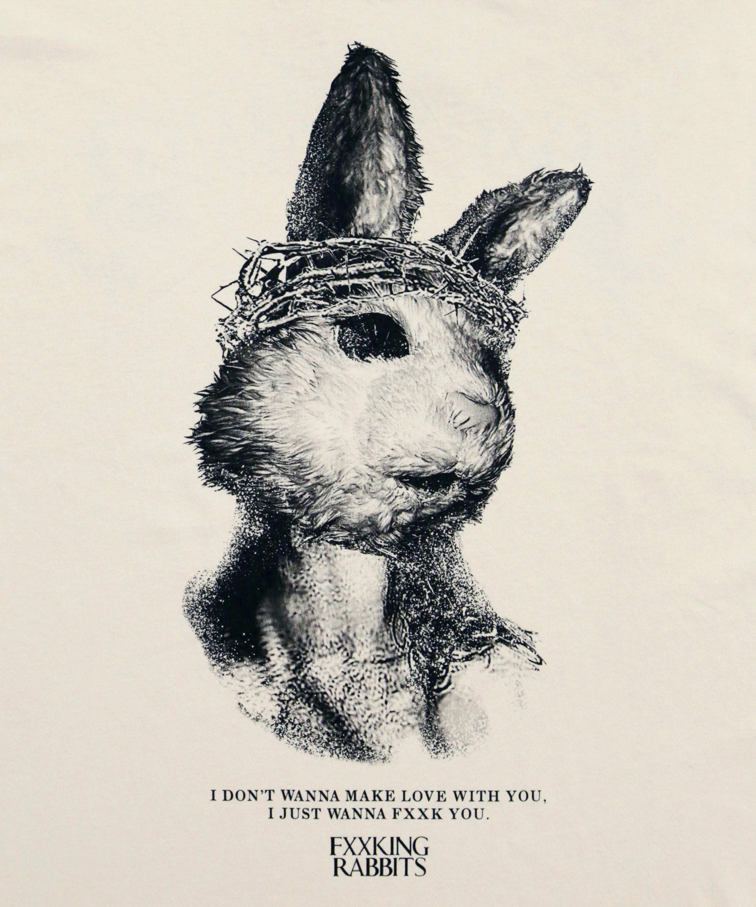 FR2 Rabbit Jesus Pigment Wash T-Shirt Ivory - Stylish Graphic Tee for Casual Wear & Street Fashion