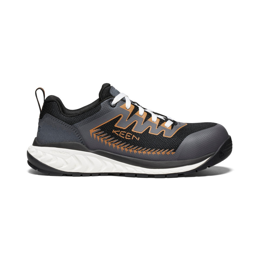 Men's Arvada Carbon Toe Work Sneakers - Black & Curry | Slip-Resistant Safety Shoes for Construction, Warehouse & Outdoor Work