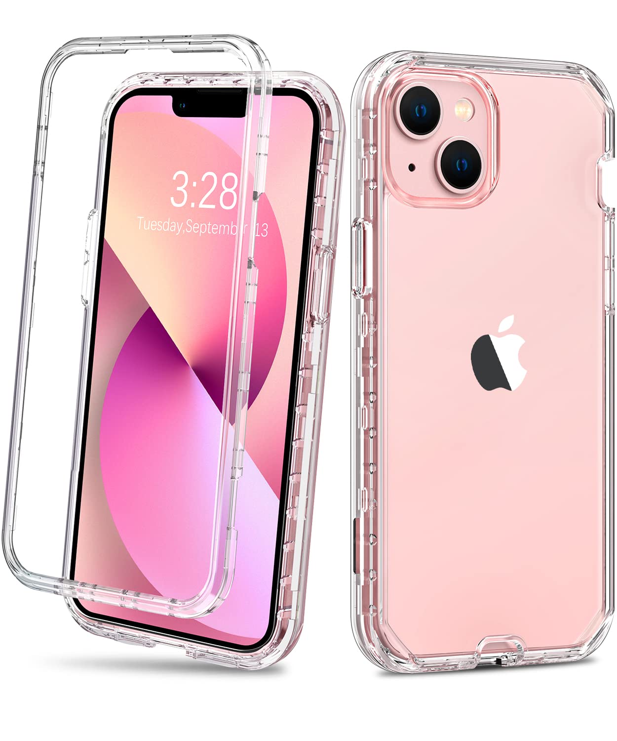 Hython Glitter iPhone 13 Case - Sparkly Shiny Bling Protective Cover | 3-in-1 Hybrid Hard PC & Soft TPU Bumper | Shockproof Full Body Protection for Women & Girls | Clear Design | Perfect for Everyday Use, Parties & Gifts