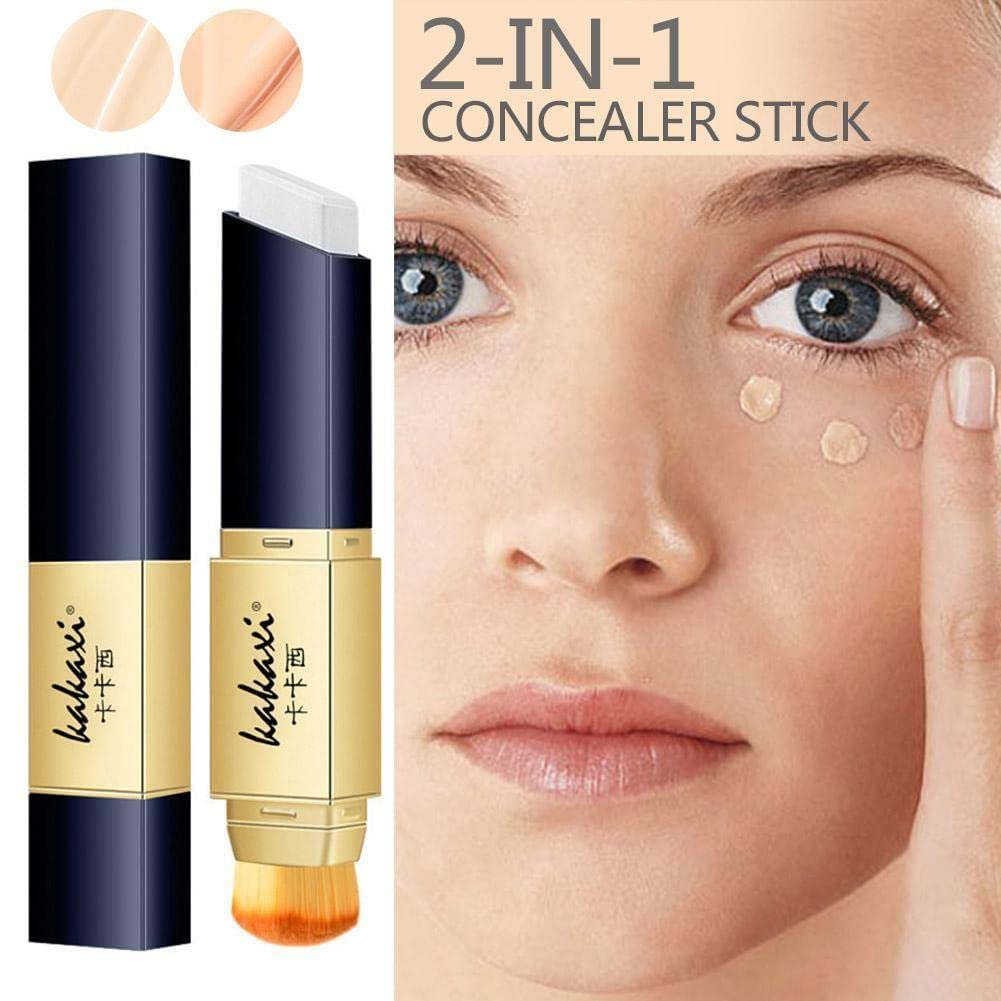 2-in-1 Color Changing Concealer Stick - Double Headed Natural Foundation & Moisturizing Brightening Concealer for Flawless Coverage | Perfect for Daily Makeup & On-the-Go Touch Ups
