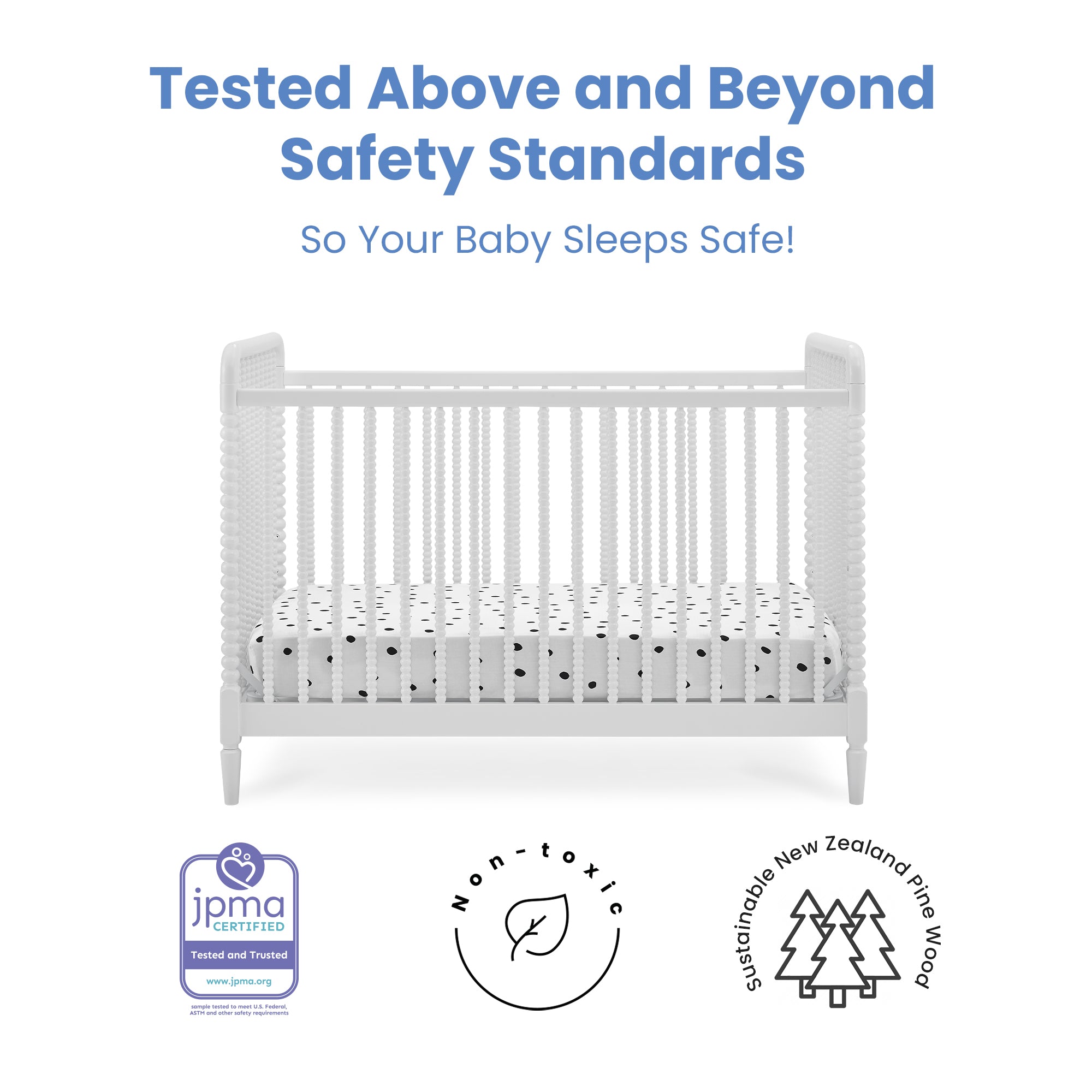 Saint 4-in-1 Convertible Baby Crib - Toddler Bed, Daybed & Full-Size Bed - Safe & Stylish Nursery Furniture for Boys & Girls - Perfect for Newborns to Teens Bedroom Decor