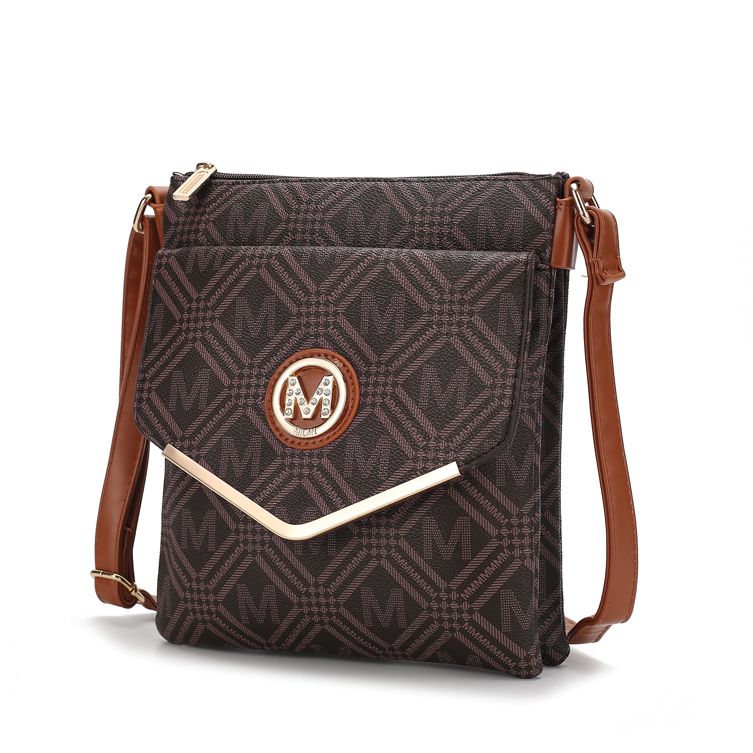 MKF Women's Crossbody Bag - PU Leather Handbag with Triple Compartment & Adjustable Shoulder Strap - Perfect for Work, Travel, and Everyday Use