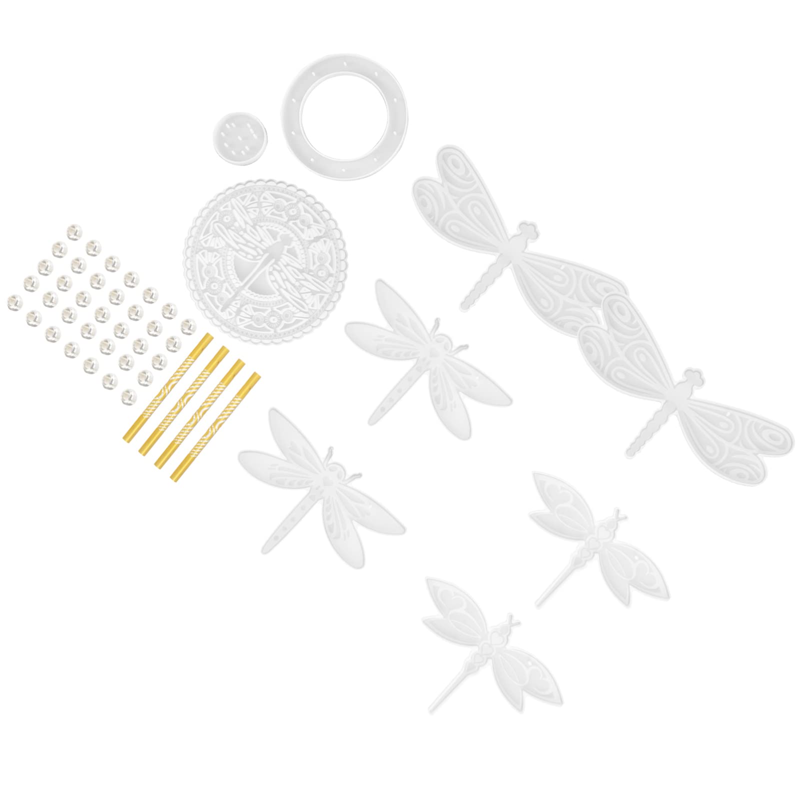 SUPVOX Silicone Dragonfly Wind Chime DIY Casting Molds Set - Handmade Garden Decor, Outdoor Wind Chime Craft Kit for Patio & Backyard Decorations