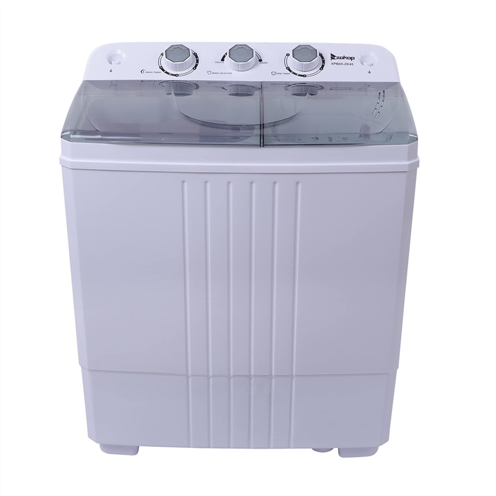 ZKTYQUIHE Mini 2-in-1 Compact Twin Tub Washing Machine with Wash & Spin Cycle - 16.5lbs Capacity, Built-in Gravity Drain - Portable Washer Dryer Combo for Apartments, Dorms, RVs, Camping & Small Spaces - Perfect for Laundry in Tight Spaces or Off-Grid Living