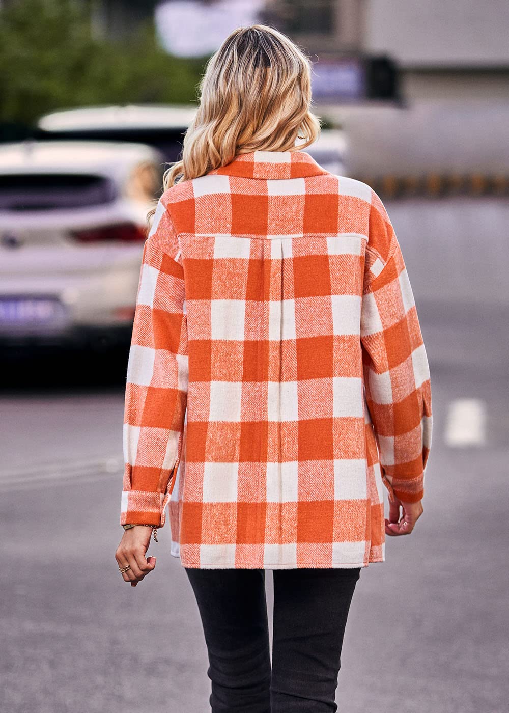 PRETTYGARDEN Women's Plaid Shacket Jacket - Trendy Fall Flannel Shirt with Long Sleeves & Button Down Design - Perfect for Casual Outfits, Layering in Cool Weather & Autumn Fashion Styles
