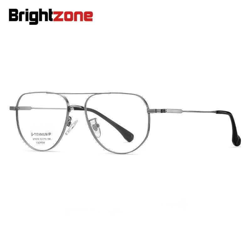 Brightzone Women's Full Rim Square Double Bridge Titanium Eyeglasses Frame 62019 - Lightweight & Durable Glasses for Work, Reading & Fashion