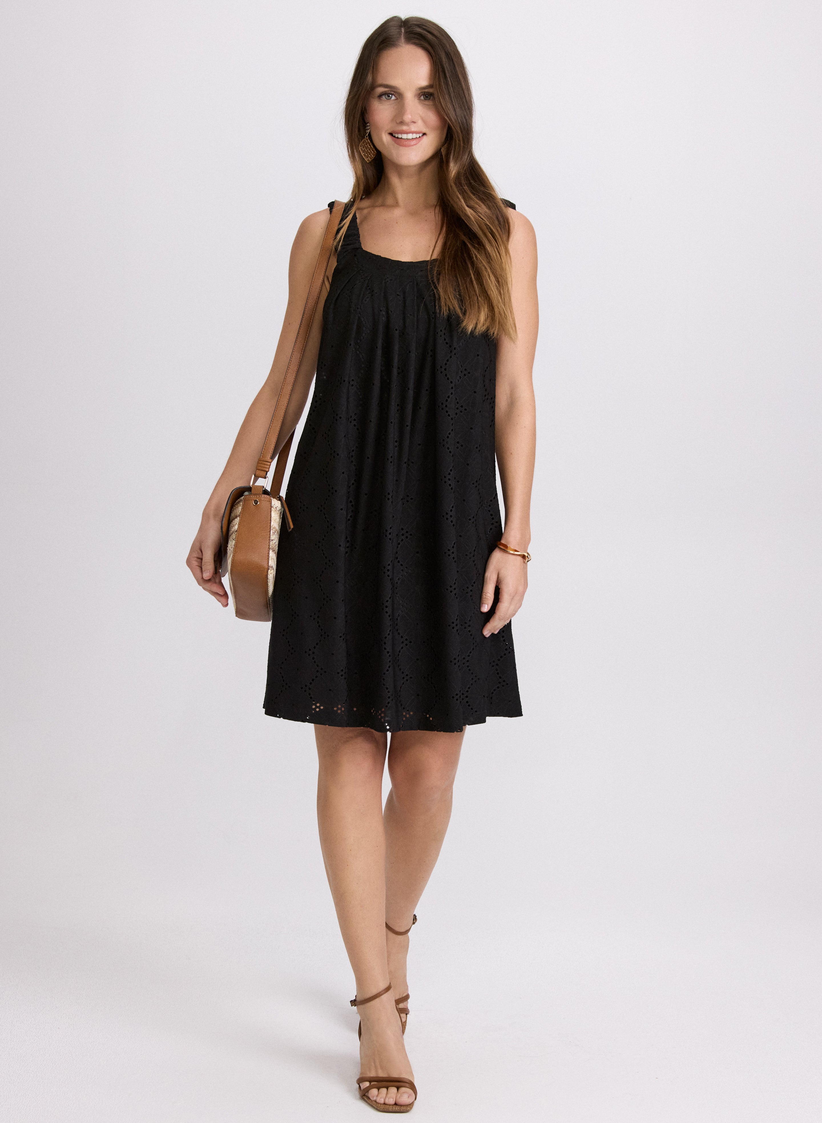 Eyelet Embroidered Floral Summer Dress for Women - Breathable Cotton Sundress for Beach, Wedding & Vacation Outfits