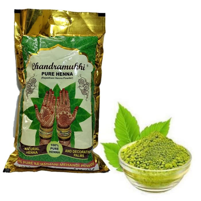 Chandramukhi Mehendi Powder - 100% Natural Organic Henna for Hair, Hands & Feet - Safe Hair Dye & Body Art (1kg) | Perfect for DIY Hair Coloring, Bridal Mehndi & Traditional Tattoos